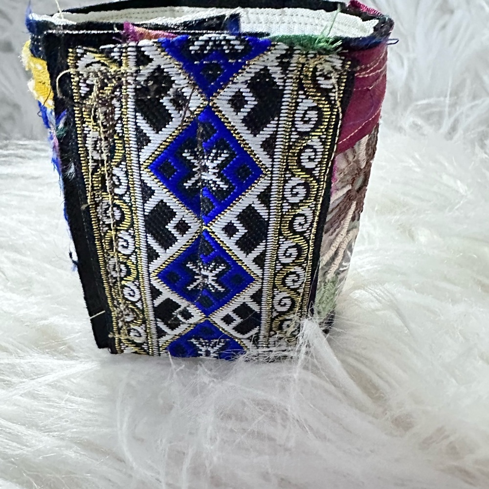 RUBYRUDI Cuff Bracelet Handcrafted OOAK Fabric Embellished Artisan Wearable Art - Picture 7 of 15
